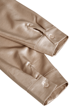 Women’s Satin Blouse with Draped Neckline – Elegant Long Sleeve Top for Work & Evenings - GET SOVERAAA961-GS-Champagne-XS(2)