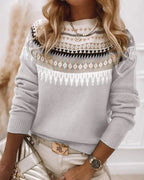 Solstice | Women's Knit Jumper Nordic Print Crew Neck