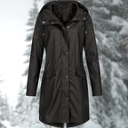 Aqualis | Women's Waterproof Rain Coat Hooded Mid-Thigh