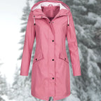 Aqualis | Women's Waterproof Rain Coat Hooded Mid-Thigh