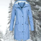 Aqualis | Women's Waterproof Rain Coat Hooded Mid-Thigh