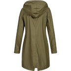 Aqualis | Women's Waterproof Rain Coat Hooded Mid-Thigh