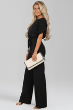 Aria Jumpsuit | Wide-Leg Tie Waist Jumpsuit