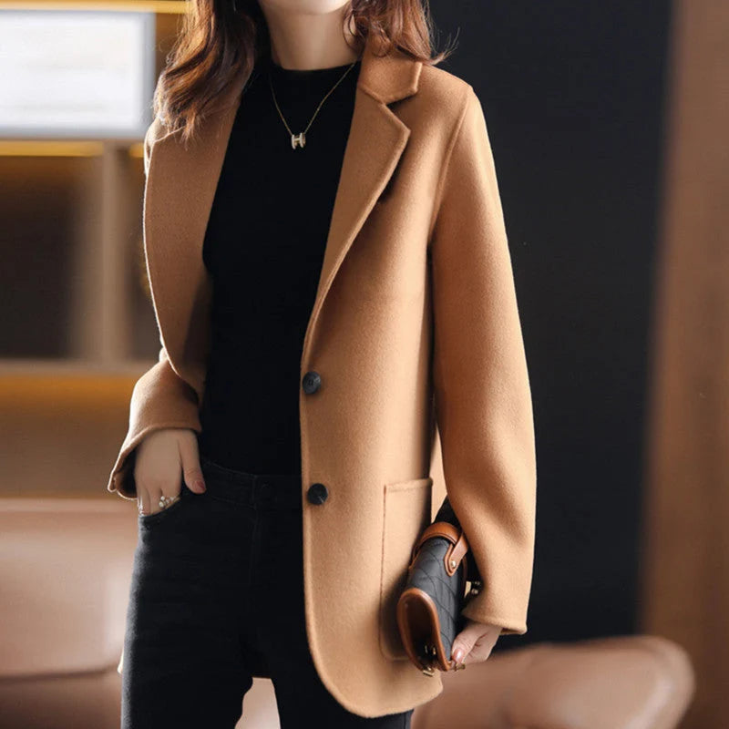 Cassiopeia | Women's Wool Blend Overcoat Lapel Collar