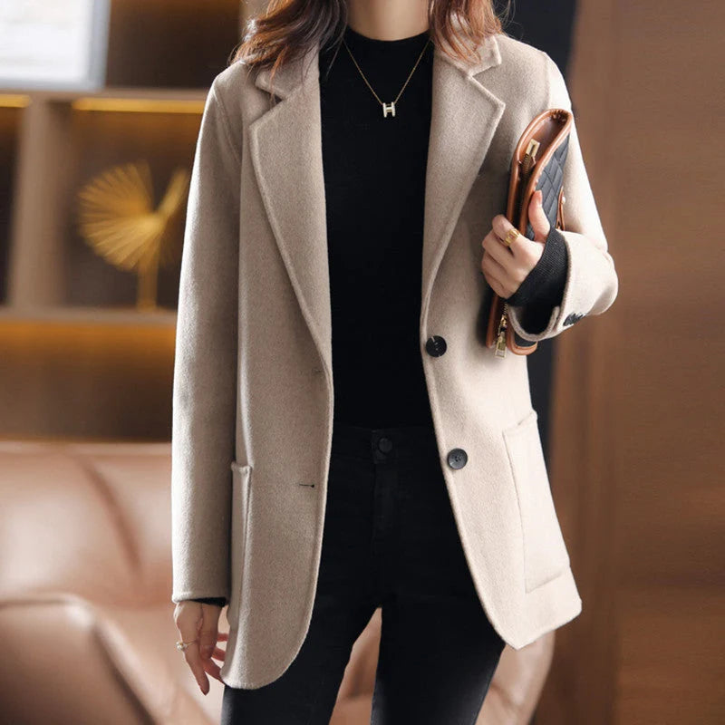 Cassiopeia | Women's Wool Blend Overcoat Lapel Collar