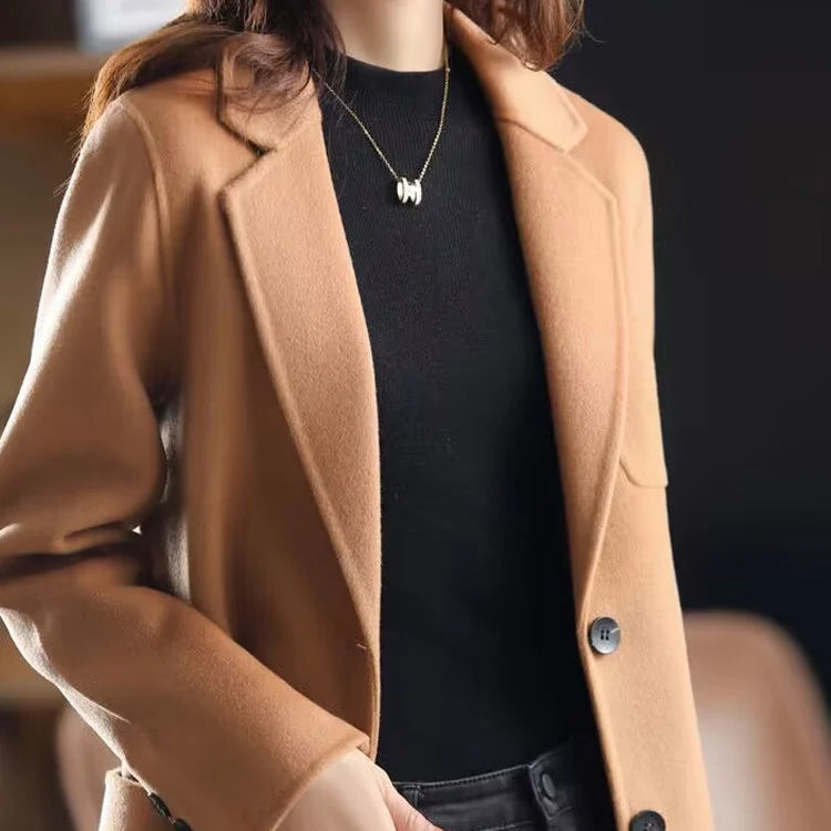 Cassiopeia | Women's Wool Blend Overcoat Lapel Collar