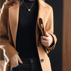 Cassiopeia | Women's Wool Blend Overcoat Lapel Collar