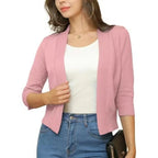 Aurora | Women's Cropped Cardigan Open-Front 3/4 Sleeve