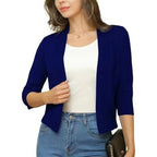 Aurora | Women's Cropped Cardigan Open-Front 3/4 Sleeve
