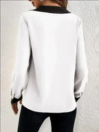 Wrenley | Women's V-Neck Blouse Long Sleeve