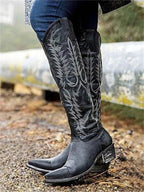 Bexley | Women's Knee-High Boots Embroidered Pointed Toe