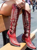 Bexley | Women's Knee-High Boots Embroidered Pointed Toe
