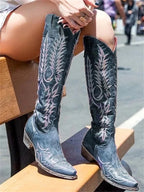 Bexley | Women's Knee-High Boots Embroidered Pointed Toe