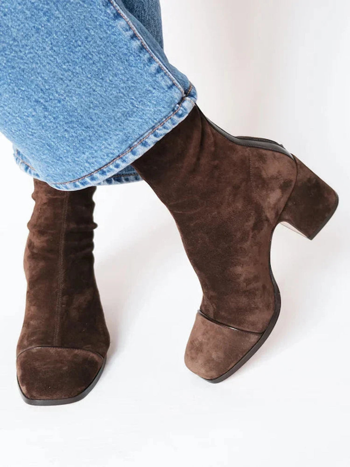 Kimberly | Women's Suede Ankle Boots Block Heel Orthopedic