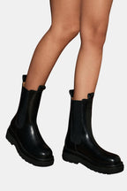 Caden | Women's Chelsea Boots Platform Sole Microfiber Leather