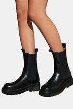 Caden | Women's Chelsea Boots Platform Sole Microfiber Leather