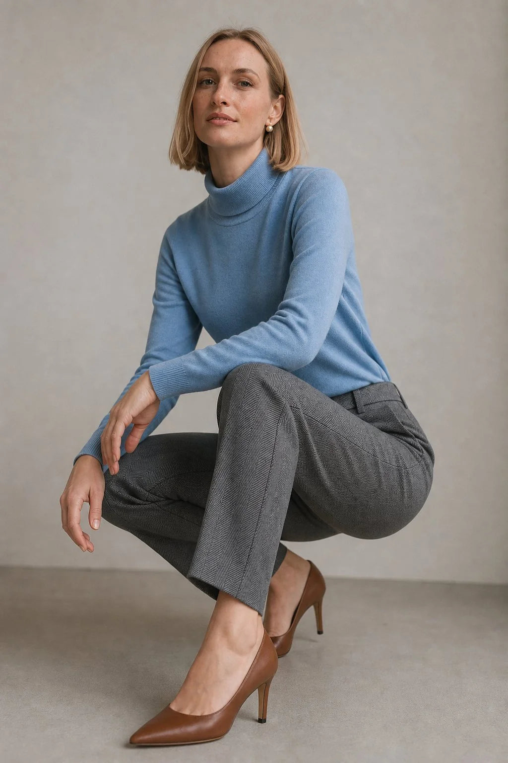 Skyler | Women's Tailored Wool Pants High-Rise Ankle Length