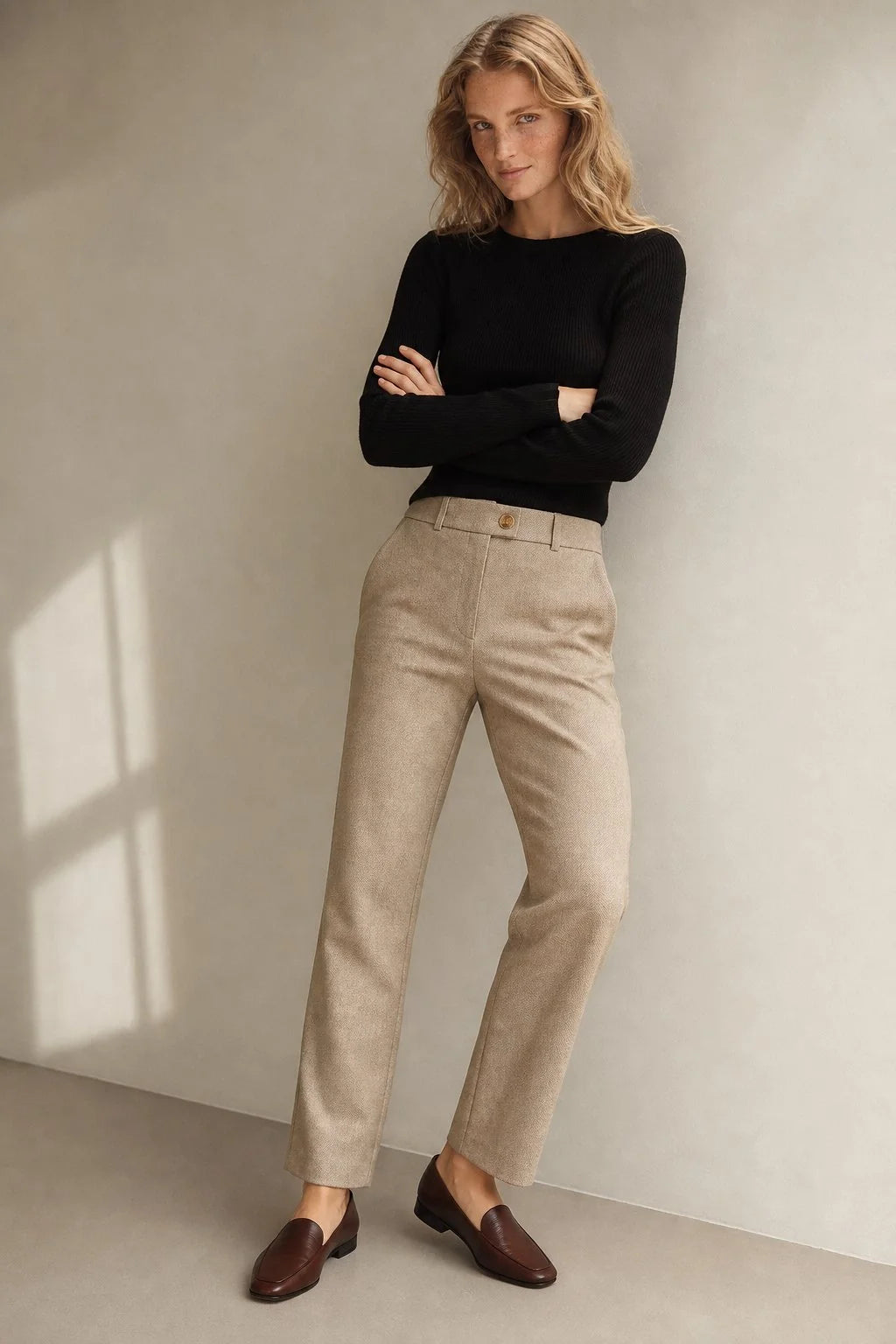 Skyler | Women's Tailored Wool Pants High-Rise Ankle Length