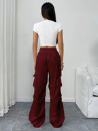 Chara | Women's Wide Leg Cargo Pants Drawstring