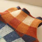 Cordelia | Women's Checked Knit Sweater Oversized High Neck