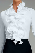 Cora | Women's Elegant Ruffle Collar Blouse Long Sleeve