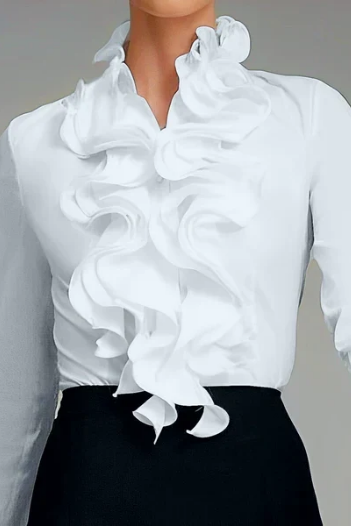 Cora | Women's Elegant Ruffle Collar Blouse Long Sleeve