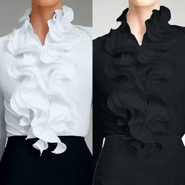 Cora | Women's Elegant Ruffle Collar Blouse Long Sleeve