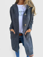 Harper | Women's Longline Cardigan Button Closure Pockets