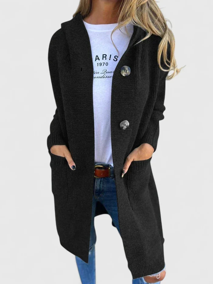 Harper | Women's Longline Cardigan Button Closure Pockets
