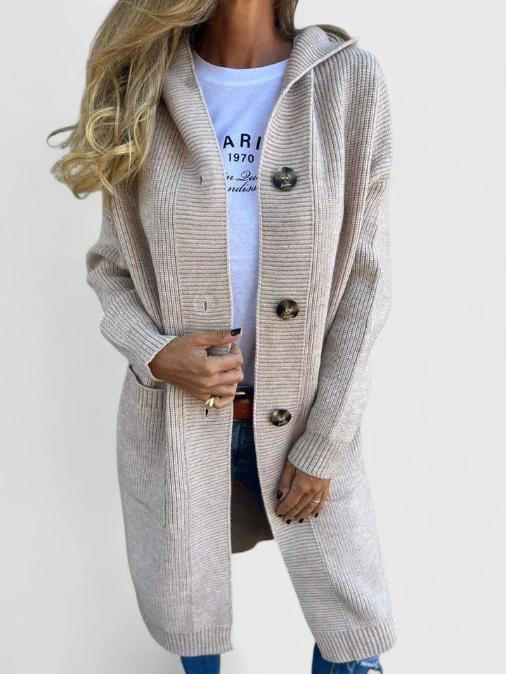 Harper | Women's Longline Cardigan Button Closure Pockets