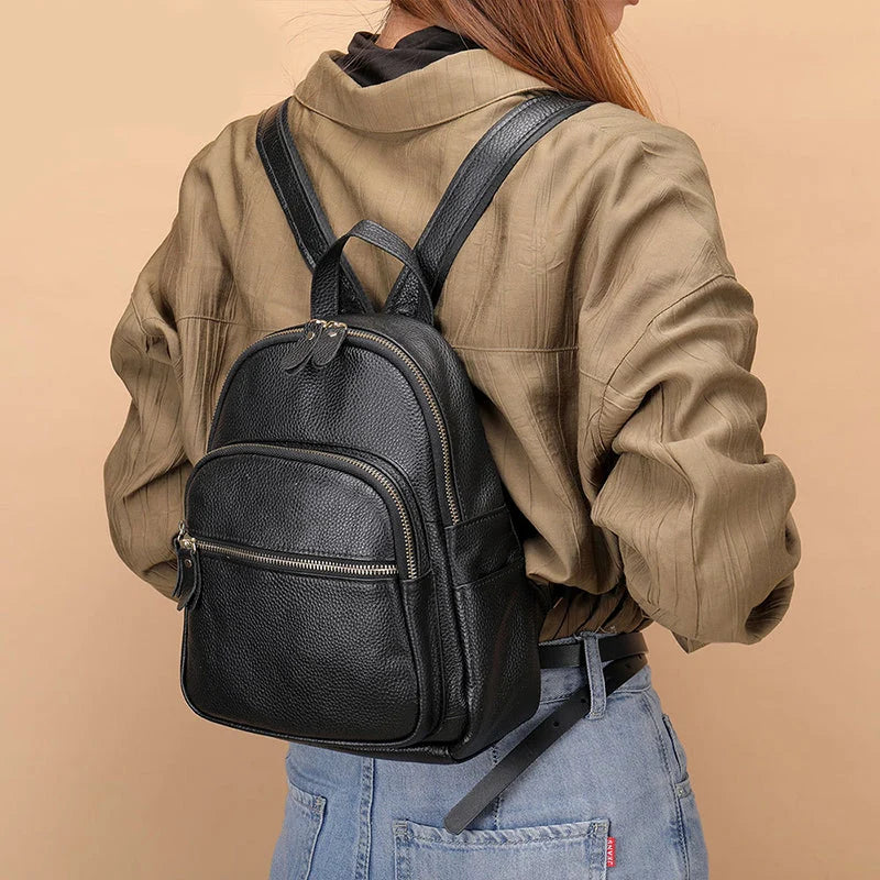 Hazelstone | Women's Genuine Leather Backpack Dome Multi-Compartment