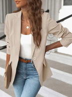 Luna | Women's Elegant Casual Blazer Ruched Sleeves Single-Button