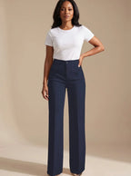 Brinley | Women's High-Waist Wide-Leg Dress Pants Pleated