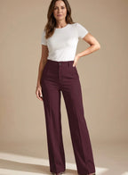 Brinley | Women's High-Waist Wide-Leg Dress Pants Pleated