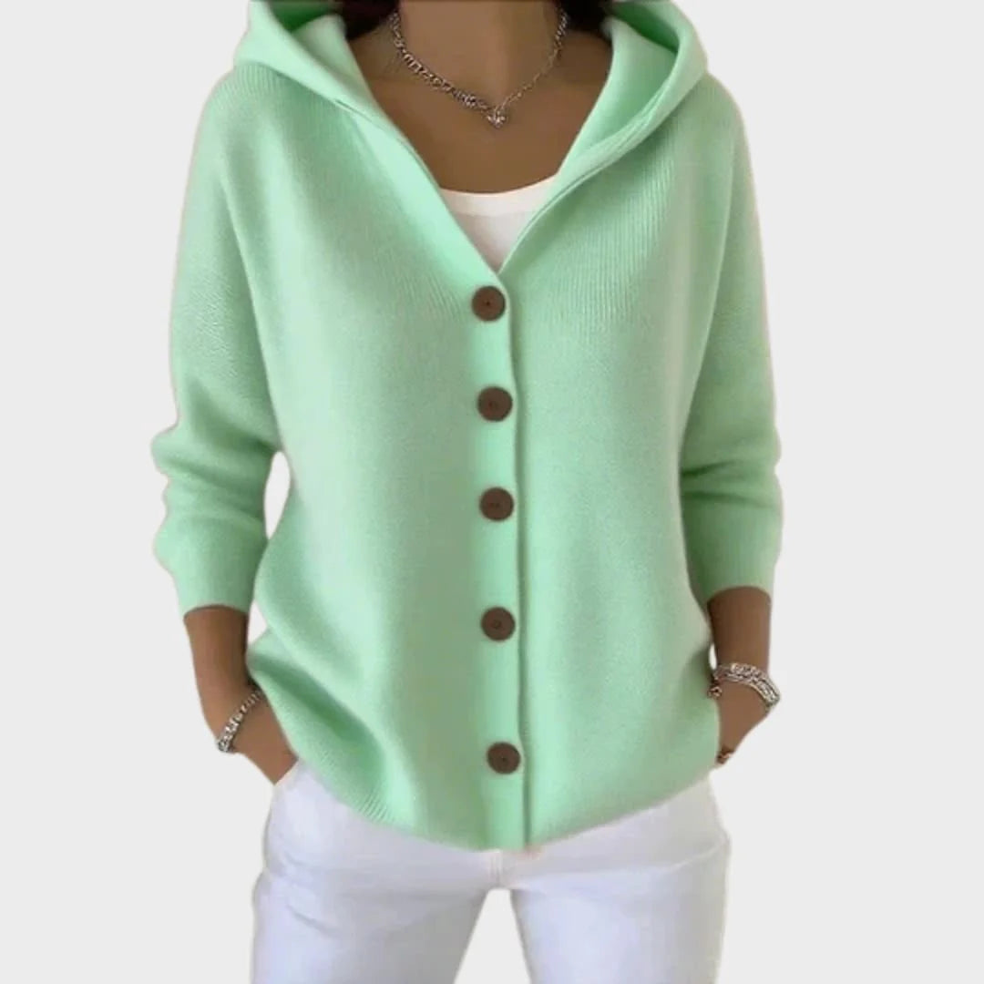 Celandine | Women's Hooded Knit Cardigan Button-Front