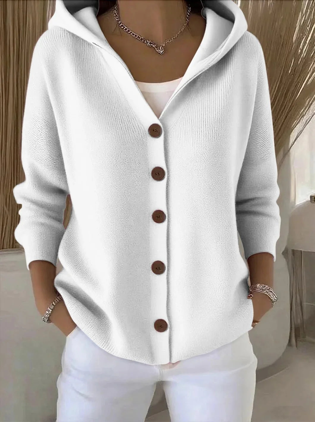 Celandine | Women's Hooded Knit Cardigan Button-Front