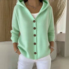 Celandine | Women's Hooded Knit Cardigan Button-Front