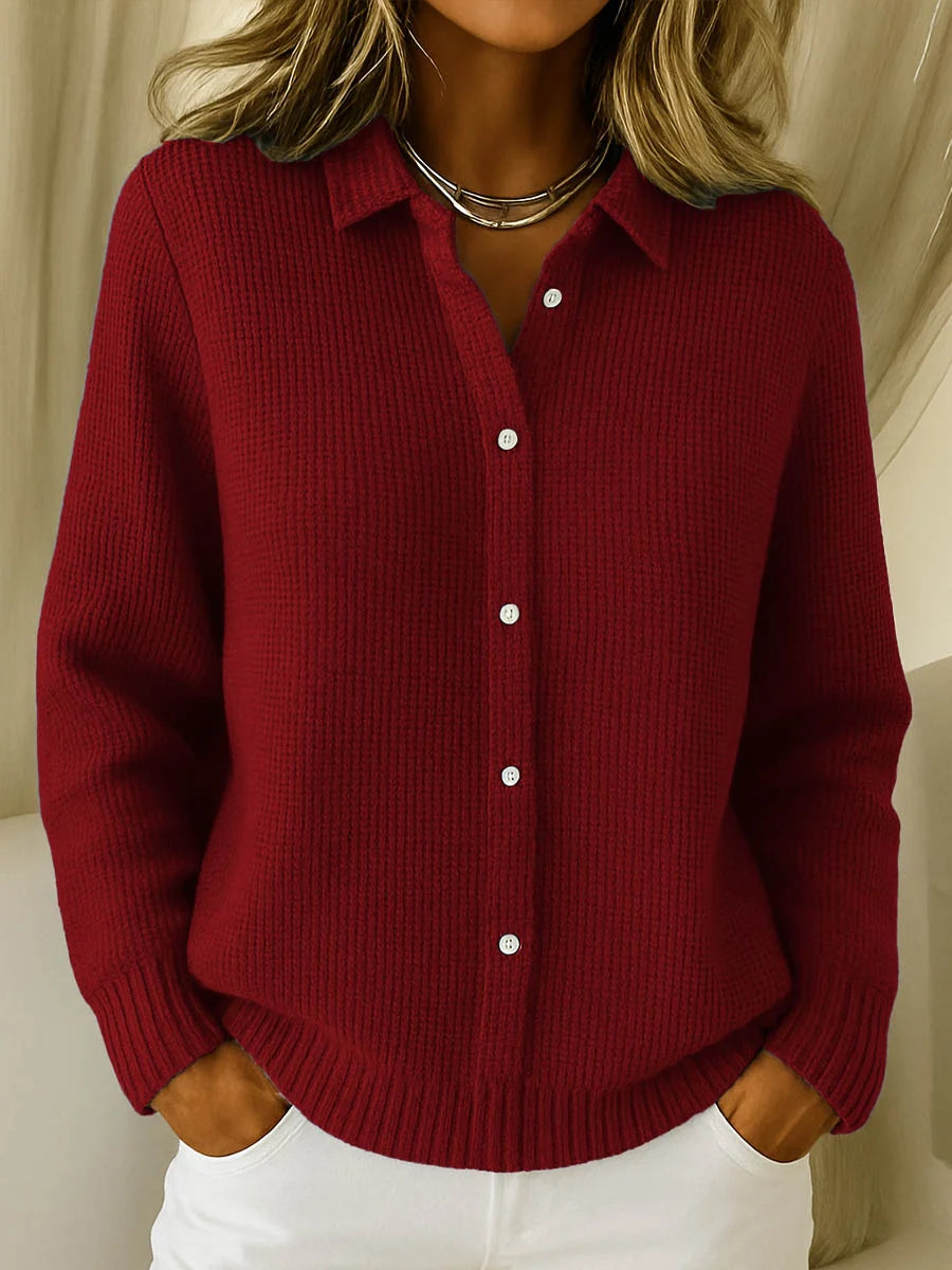Lunara | Women's Cotton Cardigan Button Front Tailored