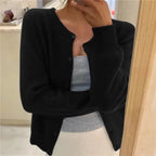 Azalea | Women's Cropped Button-Front Cardigan Round Neck
