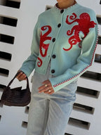 Marina | Women's Octopus Print Cardigan Relaxed Fit