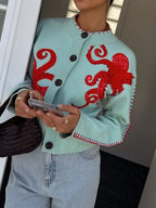 Marina | Women's Octopus Print Cardigan Relaxed Fit