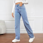 Delilah | Women's Comfort Wide Leg Jeans High Waist Denim