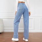 Delilah | Women's Comfort Wide Leg Jeans High Waist Denim