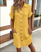 Molly Dress | Polo Collar Button-Front Casual Dress