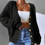 Montclair | Women's Faux Mink Cardigan V-Neck Button
