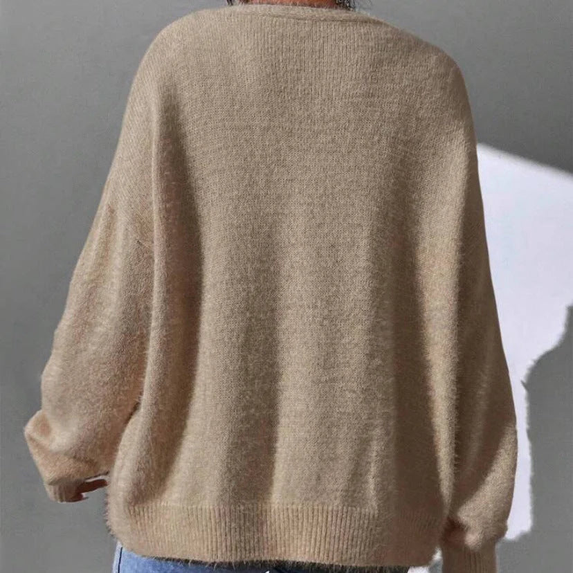 Montclair | Women's Faux Mink Cardigan V-Neck Button