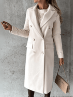 Double - Breasted Long Coat – Elegant Winter Warmth & Timeless Design - GET SOVERA