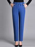 Women’s Straight Leg Jeans – Elastic Waist Polyester Blend Denim for Everyday Comfort - GET SOVERALc1770556259095270891