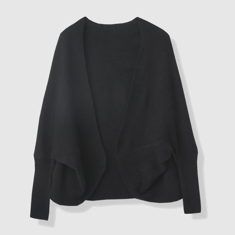 Merelle Cardigan | Pure Merino Wool Wrap Cardigan, - GET SOVERAJJ544-Black-S