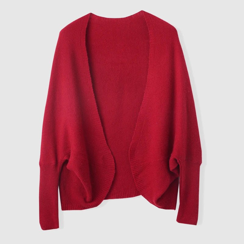 Merelle Cardigan | Pure Merino Wool Wrap Cardigan, - GET SOVERAJJ544-Red-S